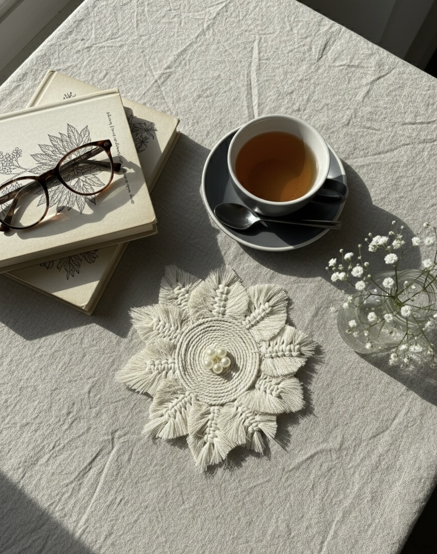 El Yapımı Hasır Dekoratif Supla