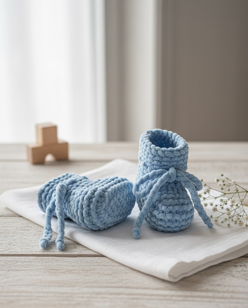 El Emeği Örgü Bebek Patiği