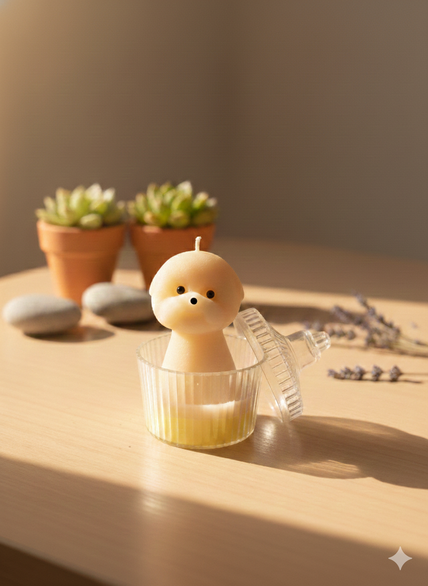 Kavanozda Tatlı Köpek Mum